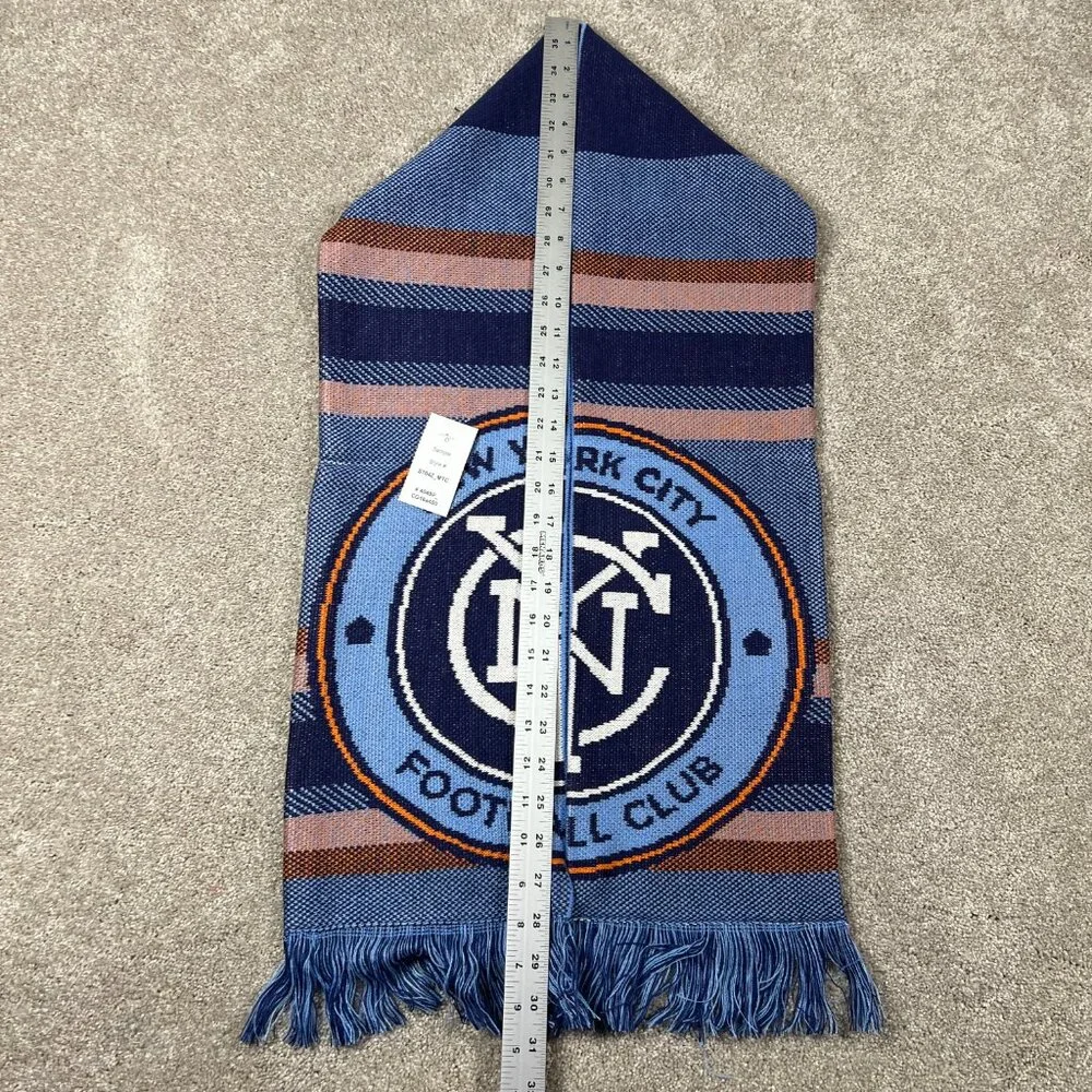 Adidas‎ Unisex OSFA Blue Winter Fringe New York City FC Soccer MLS Scarf NWT